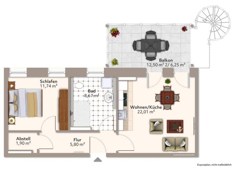 Wohnung zur Miete 565 € 2 Zimmer 56,4 m² 1. Geschoss frei ab 01.04.2026 Alt Salbke 67 Salbke Magdeburg 39122