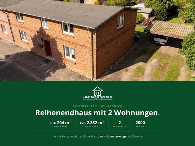 Reihenendhaus zum Kauf provisionsfrei 220.000 € 6 Zimmer 204 m² 2.332 m² Grundstück Dorfstr. 3 Mühlenbeck Schossin 19075