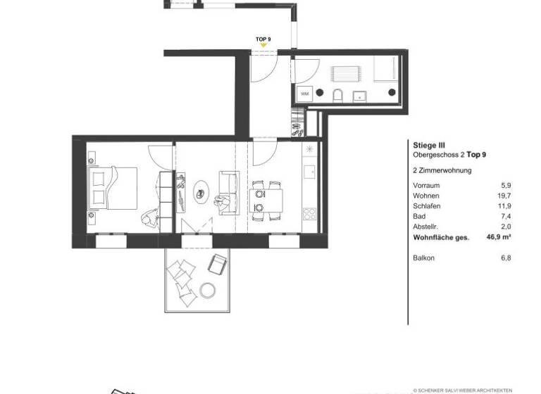Wohnung zum Kauf - Erstbezug 426.930 € 2 Zimmer 46,9 m² Wien 1030