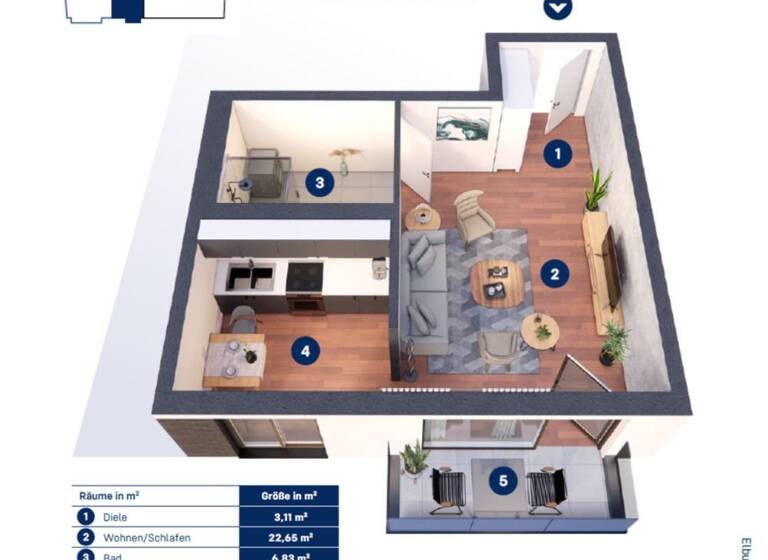Wohnung zum Kauf provisionsfrei 239.000 € 1 Zimmer 44 m² 2. Geschoss Werder Magdeburg 39114