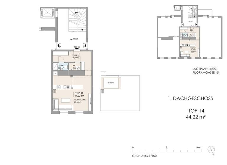 Studio zum Kauf 299.000 € 1 Zimmer 44,2 m² Pilgramgasse 15 Wien, Margareten / Wien 5., Margareten 1050