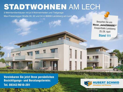 Wohnung zum Kauf - Erstbezug provisionsfrei 624.800 € 3 Zimmer 83,4 m² 1. Geschoss Max-Friesenegger-Straße 30 Landsberg Landsberg am Lech 86899