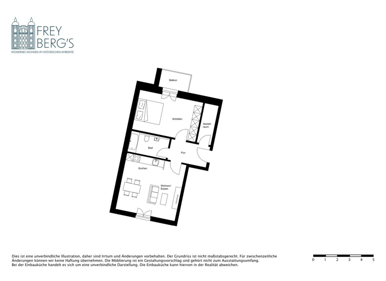 Wohnung zur Miete - Erstbezug 665 € 2 Zimmer 58,8 m² 3. Geschoss frei ab sofort Glauchaer Straße 50b Innenstadt Halle ( Saale) 06110