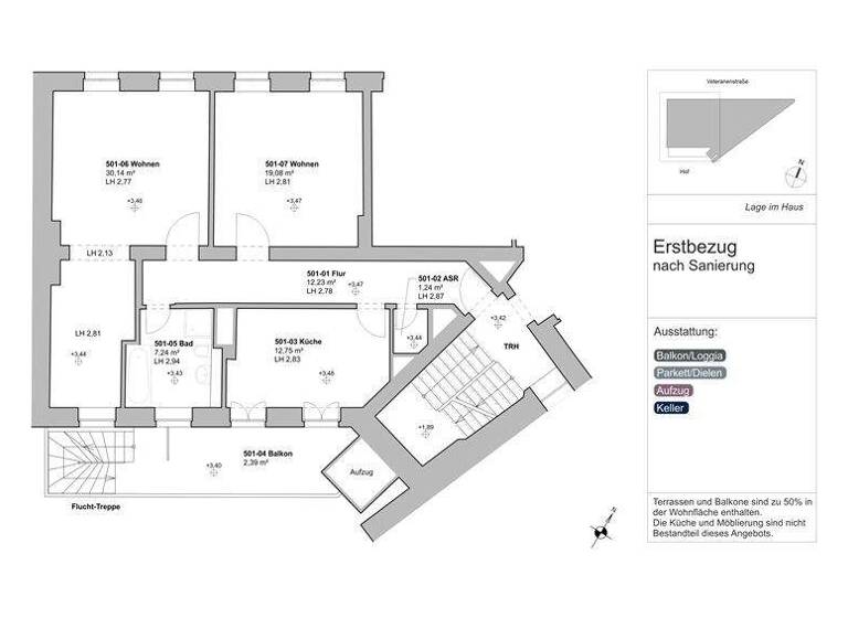 Wohnung zum Kauf als Kapitalanlage geeignet 740.000 € 3 Zimmer 87,5 m² Veteranenstr. 14 Mitte Berlin 10119