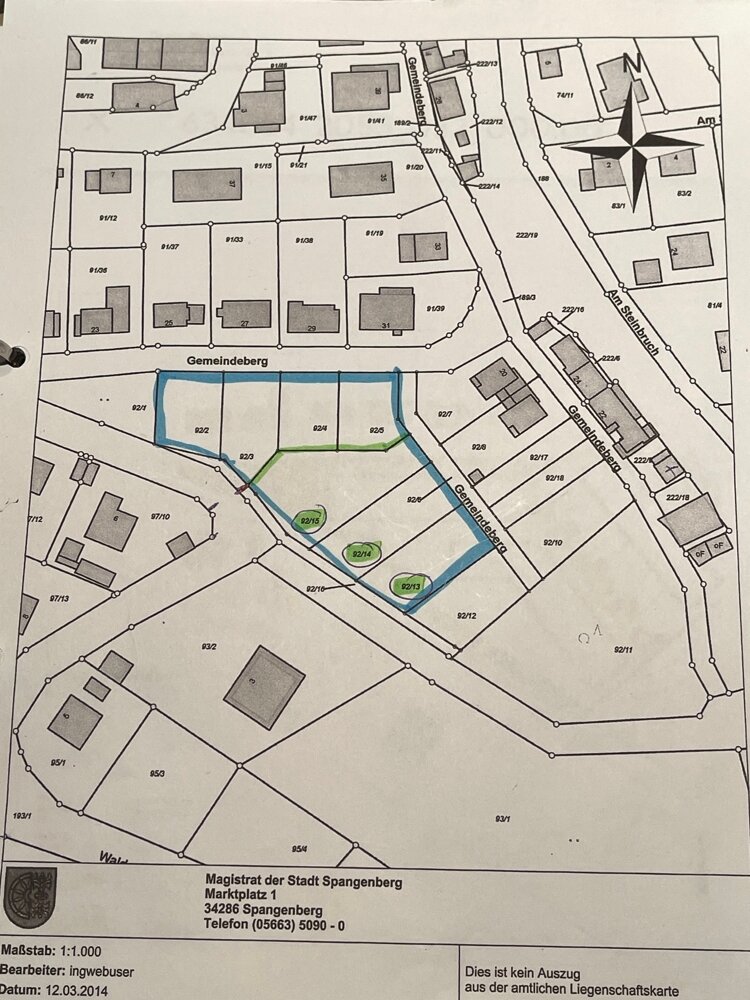 Grundstück zum Kauf 124.000 € 1.855 m²<br/>Grundstück Spangenberg Spangenberg 34286