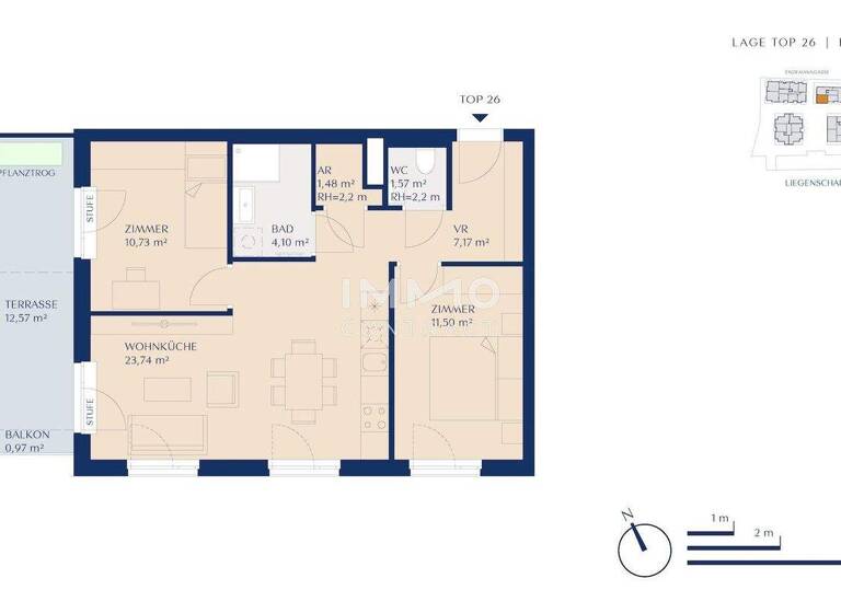 Wohnung zum Kauf - Erstbezug provisionsfrei 714.000 € 4 Zimmer 100 m² 5. Geschoss Wien 1230