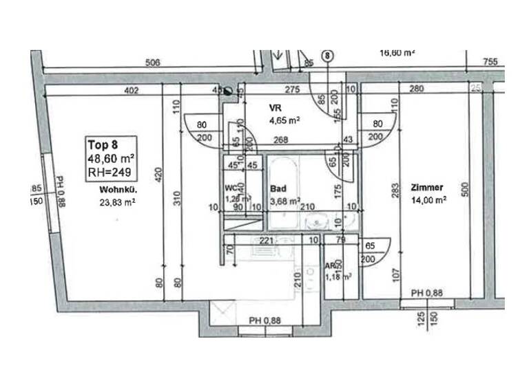 Wohnung zur Miete 648 € 2 Zimmer 48,4 m² 2. Geschoss Wien 1100