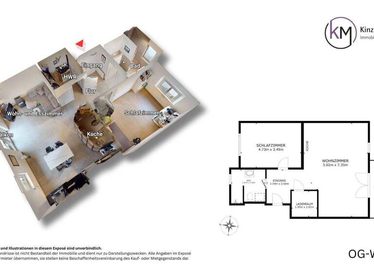 Wohnung zur Miete 720 € 2 Zimmer 68,7 m² frei ab sofort Aufenau Wächtersbach 63607