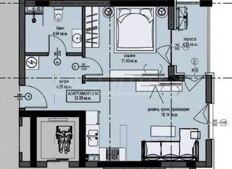 Studio zum Kauf 68.200 € 2 Zimmer 62 m² Velingrad