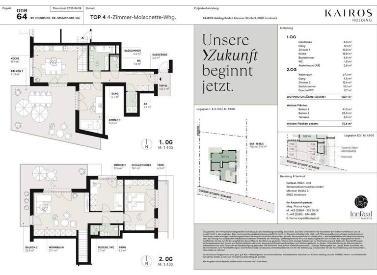Wohnung zum Kauf - Erstbezug 1.050.000 € 4 Zimmer 122,1 m² Innsbruck 6020