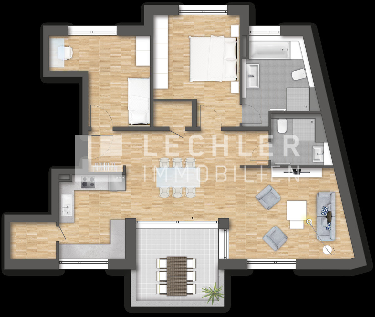 Wohnung zum Kauf 765.000 € 3 Zimmer 95,2 m²<br/>Wohnfläche Vaihinger Landstraße 111 Botnang - Süd Stuttgart / Botnang 70195