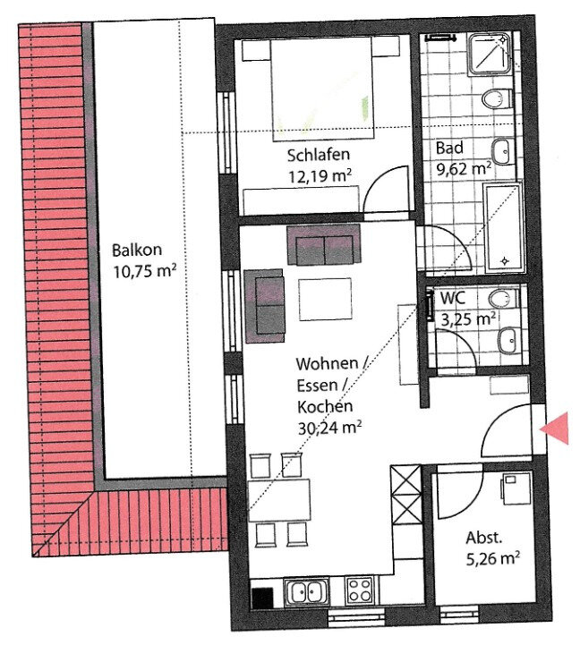 Wohnung zur Miete 770 € 2 Zimmer 71 m²<br/>Wohnfläche 2.<br/>Geschoss ab sofort<br/>Verfügbarkeit Diespeck Diespeck 91456