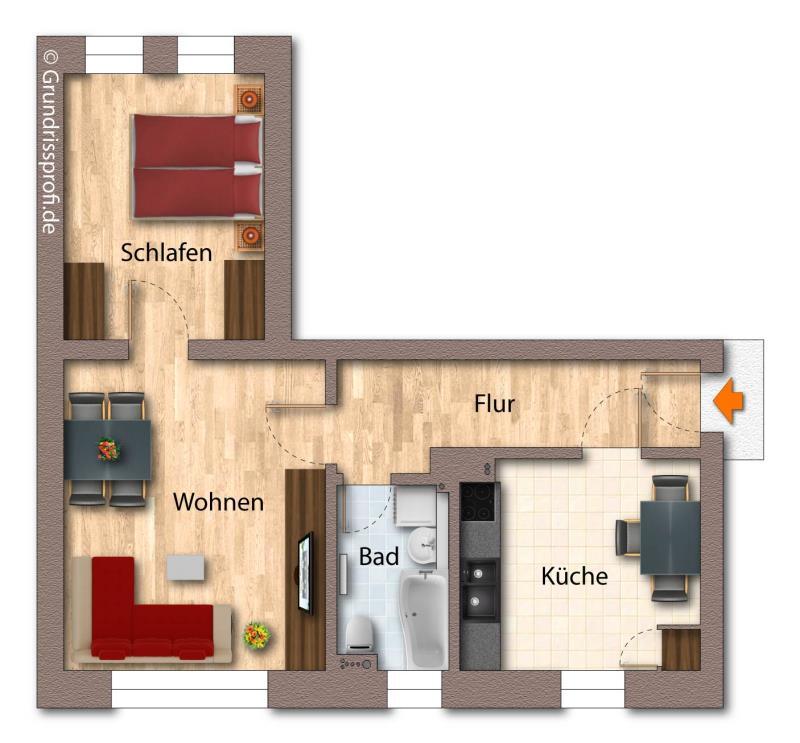 Wohnung zur Miete 380 € 3 Zimmer 69 m²<br/>Wohnfläche EG<br/>Geschoss ab sofort<br/>Verfügbarkeit August-Bebel-Straße 9 Zeulenroda Zeulenroda-Triebes 07937