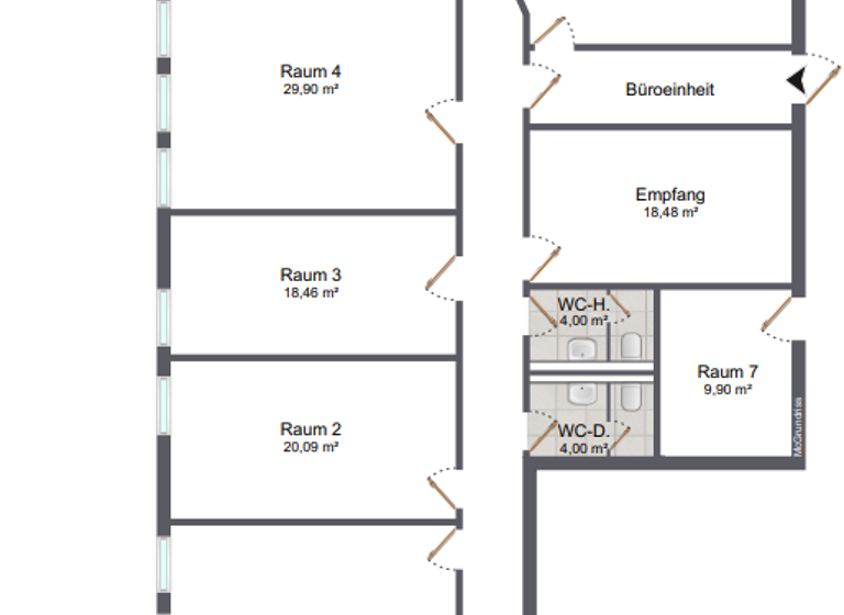 Büro zur Miete 2.279 € 8 Zimmer 217 m² Bürofläche teilbar von 10 m² bis 44 m² Postgasse 1 Weiden Weiden in der Oberpfalz 92637