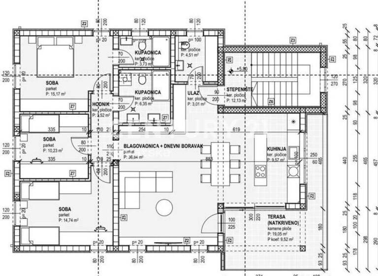 Wohnung zum Kauf 400.000 € 3 Zimmer 130 m² 1. Geschoss Rogoznica