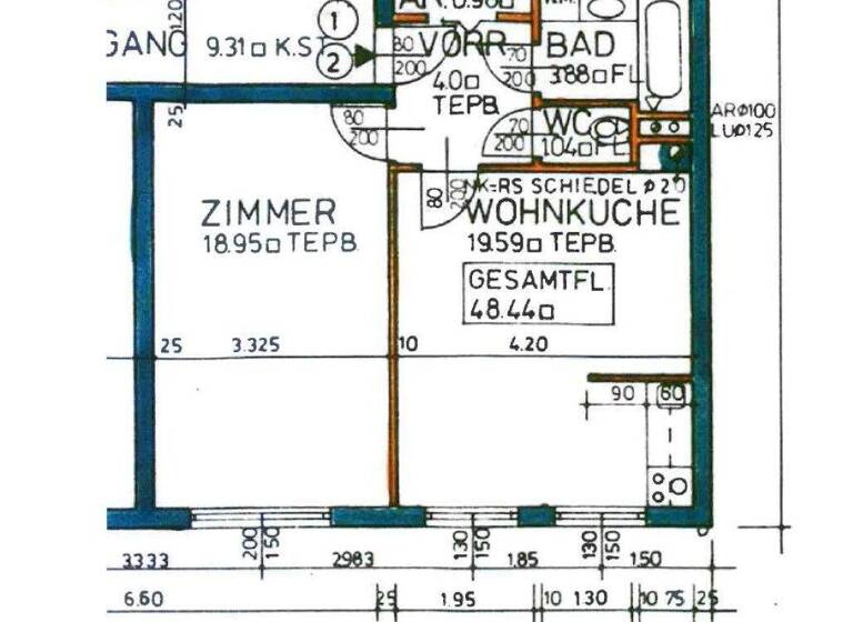 Wohnung zur Miete 570 € 2 Zimmer 47,5 m² 1. Geschoss Wien, Favoriten 1100