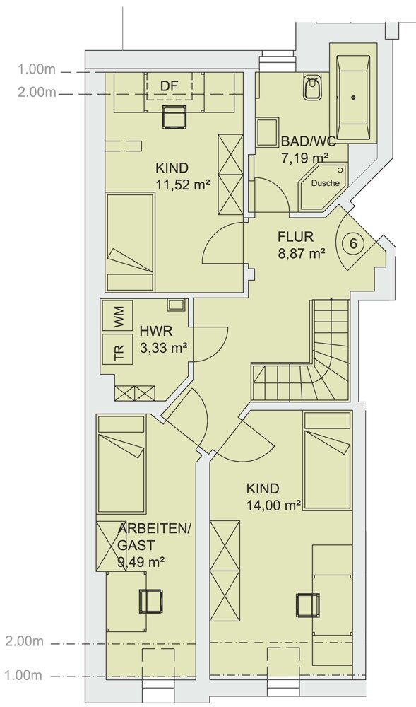 Maisonette zur Miete 1.290 € 5 Zimmer 140,3 m²<br/>Wohnfläche 4.<br/>Geschoss 01.03.2025<br/>Verfügbarkeit Römerplatz 9 Mitte - Nord 124 Zwickau 08056