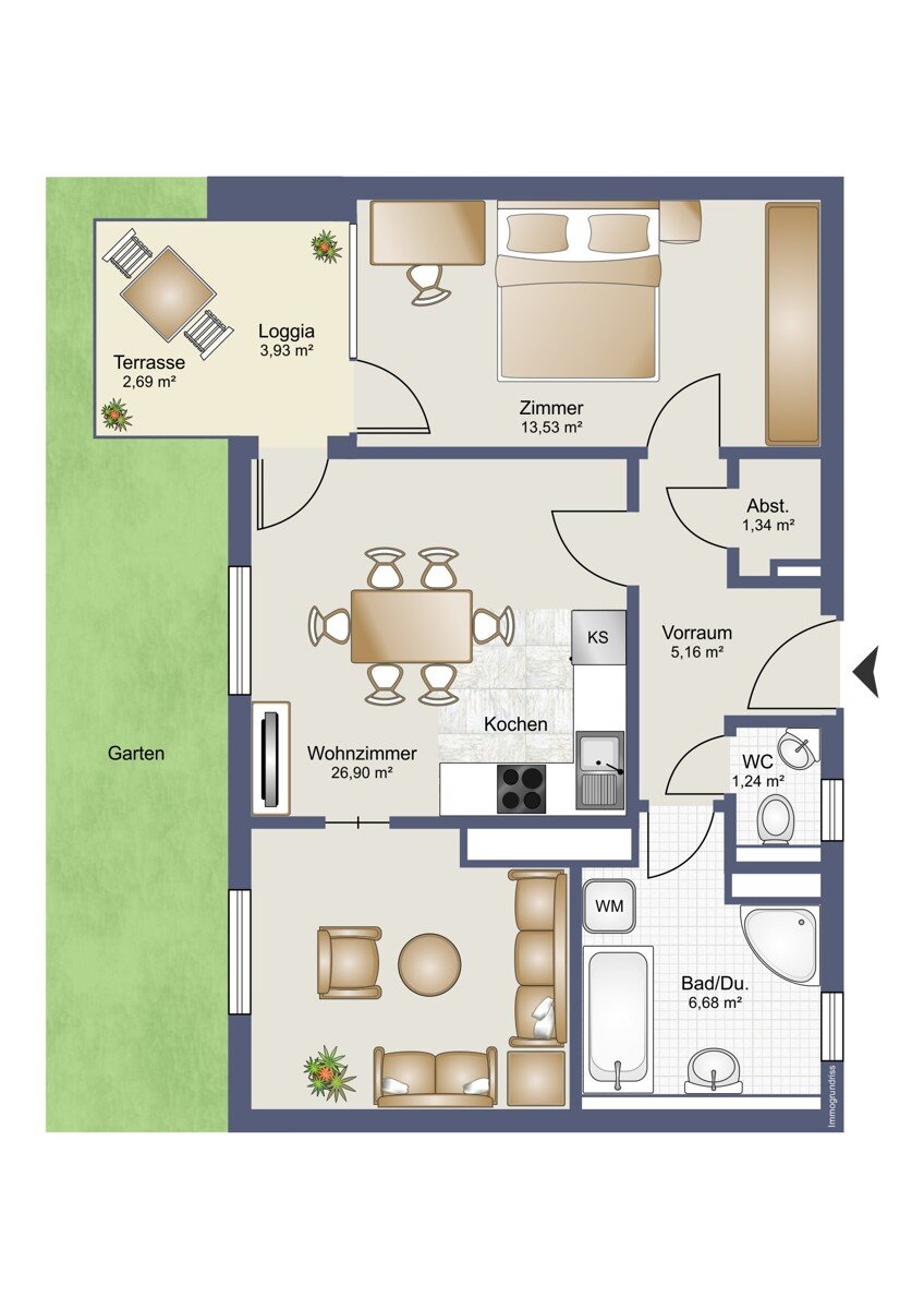 Wohnung zum Kauf 229.800 € 2 Zimmer 58,8 m²<br/>Wohnfläche St.Veiter Vorstadt Klagenfurt 9020