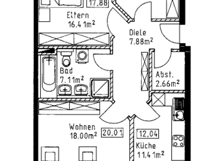 Wohnung zum Kauf 213.000 € 3 Zimmer 76 m² Waldkraiburg 84478