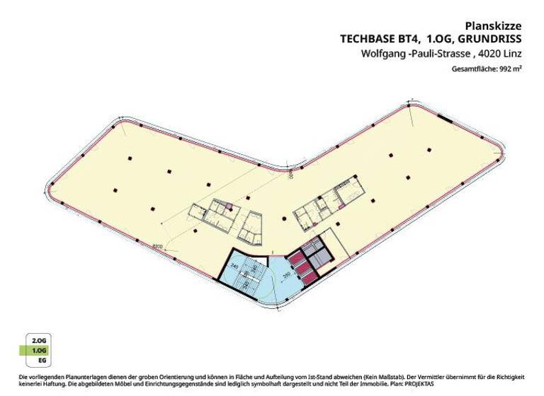 Bürogebäude zur Miete - Erstbezug 17.360 € 992 m² Bürofläche Wolfgang-Pauli-Str. 1 Waldegg Linz 4020