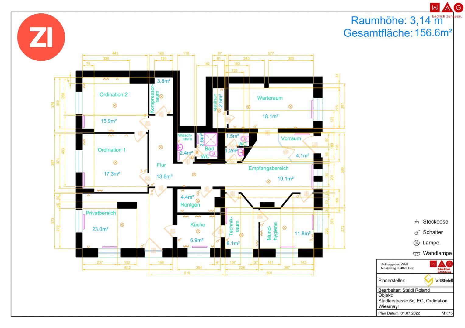 Bürofläche zur Miete 9,22 € 7 Zimmer Stadlerstrasse 6 Waldegg Linz 4030