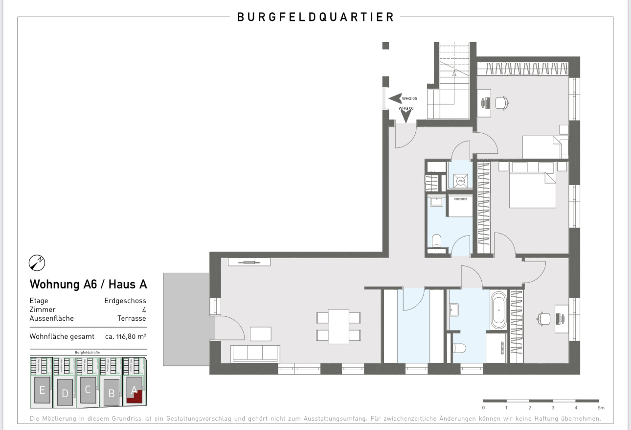 Terrassenwohnung zur Miete 1.499 € 4 Zimmer 116,8 m²<br/>Wohnfläche EG<br/>Geschoss ab sofort<br/>Verfügbarkeit Burgfeldstraße 51 A // A06 Bad Segeberg 23795