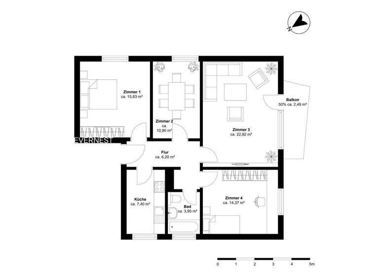 Wohnung zum Kauf 129.000 € 4 Zimmer 84,1 m² Innenstadt Neumünster 24534