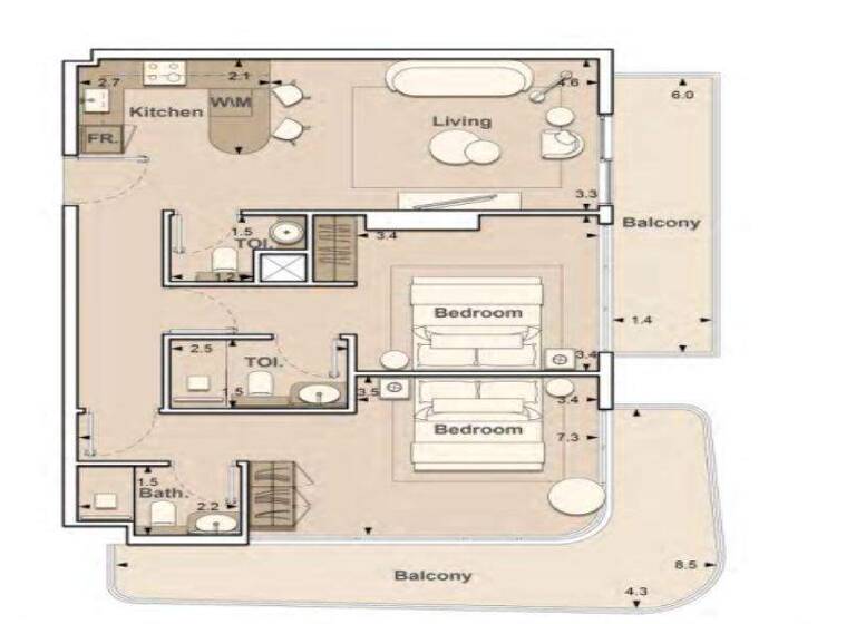 Wohnung zum Kauf - Erstbezug provisionsfrei 382.537 € 3 Zimmer 103,9 m² Dubai