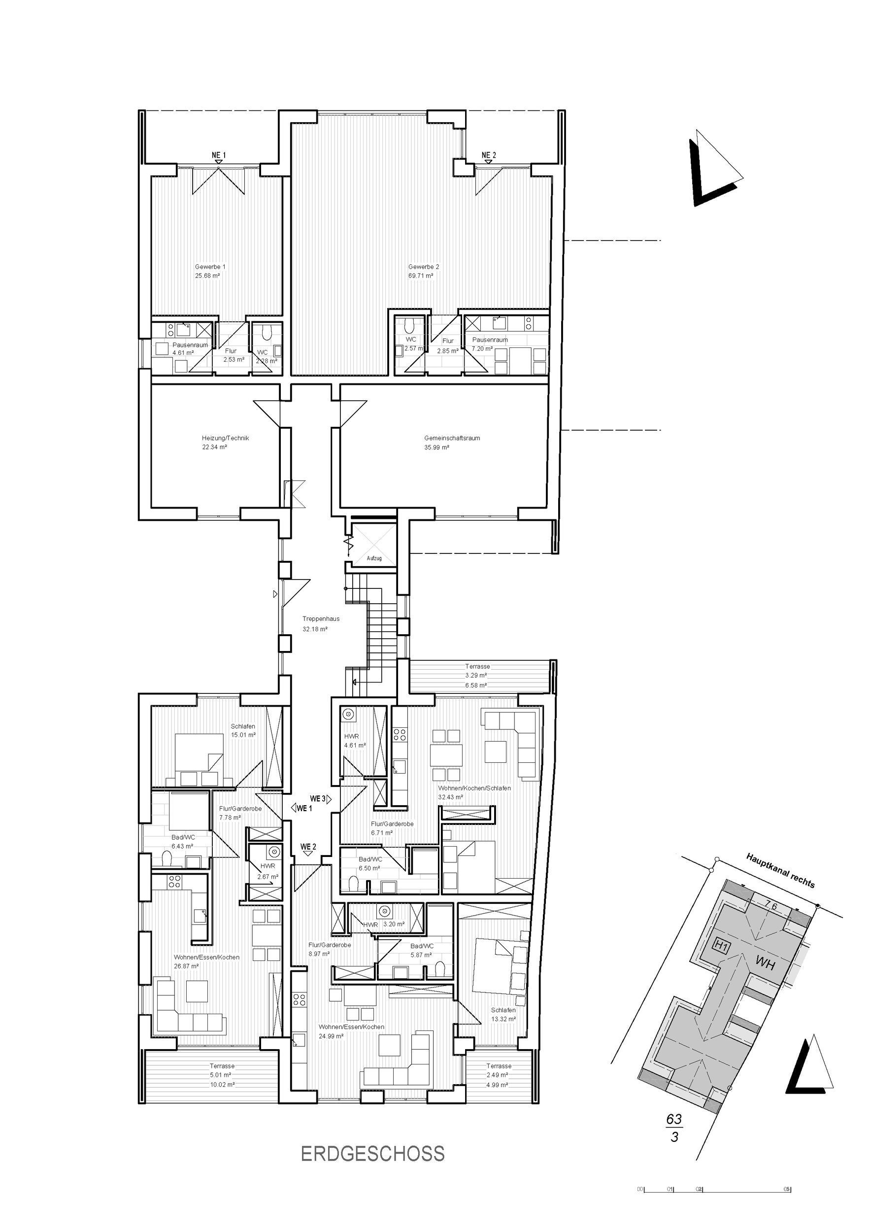 Wohnung zum Kauf 268.000 € 2 Zimmer 63,8 m²<br/>Wohnfläche 1.<br/>Geschoss ab sofort<br/>Verfügbarkeit Papenburg - Untenende Papenburg 26871