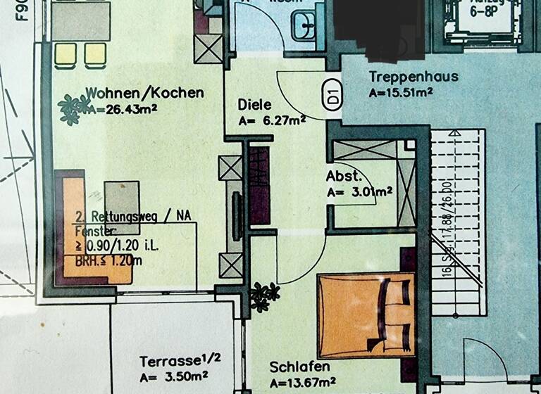 Terrassenwohnung zur Miete 740 € 2 Zimmer 58 m² Geschoss EG/1 frei ab 01.06.2026 Aldegreverstraße 42 Kernstadt Paderborn 33102