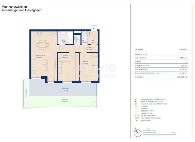 Wohnung zum Kauf - Erstbezug provisionsfrei 479.000 € 3 Zimmer 74,9 m² EG Wien 1230