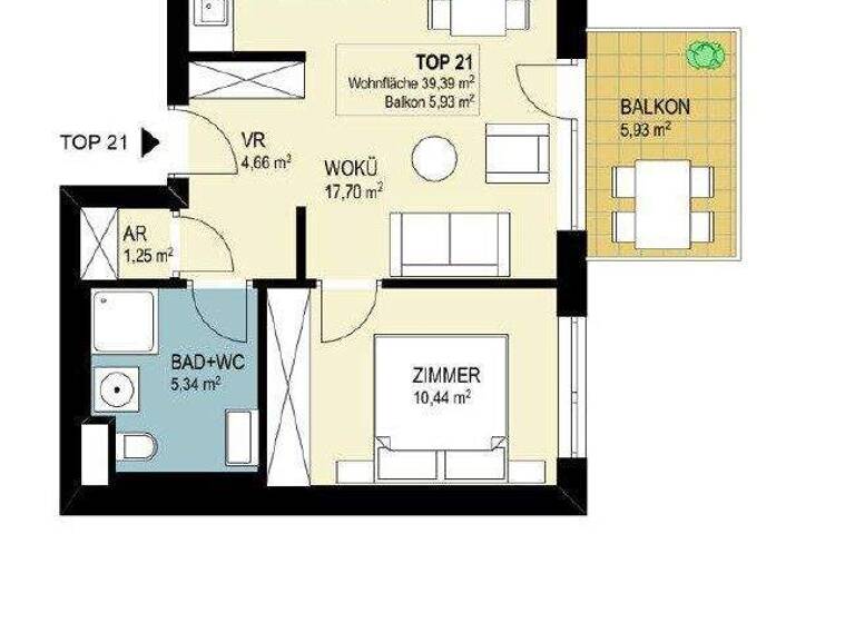Wohnung zur Miete 783 € 2 Zimmer 39,4 m² 2. Geschoss Wien 1140