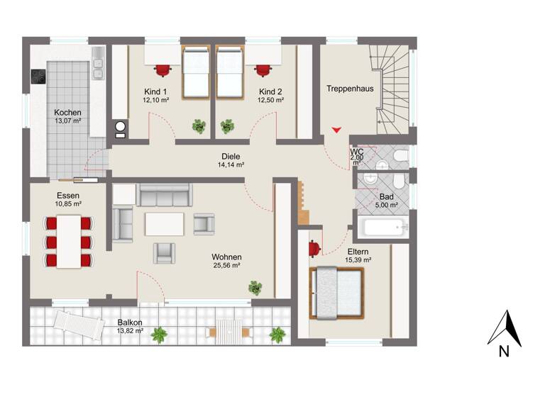 Wohnung zum Kauf 470.000 € 4 Zimmer 116 m²<br/>Wohnfläche 1.<br/>Geschoss ab sofort<br/>Verfügbarkeit Kirchseeon Kirchseeon 85614