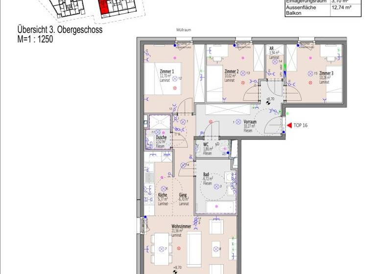 Wohnung zum Kauf - Erstbezug 312.466 € 4 Zimmer 90,3 m² 3. Geschoss Elisabeth Bollenberger - Gasse Wiener Neustadt 2700