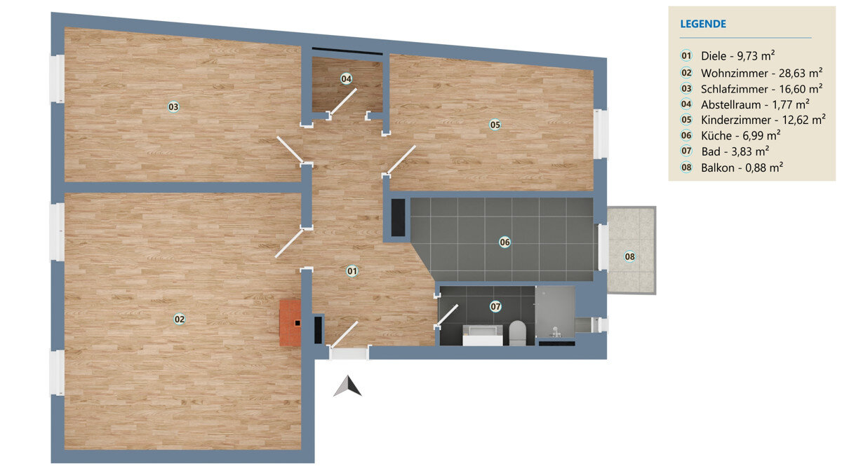 Wohnung zum Kauf 759.000 € 3 Zimmer 81 m²<br/>Wohnfläche 3.<br/>Geschoss Obergiesing München 81539