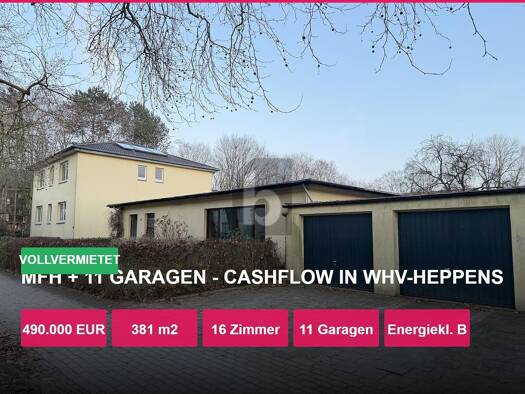 Mehrfamilienhaus zum Kauf als Kapitalanlage geeignet 449.000 € 16 Zimmer 381 m² 1.342 m² Grundstück Heppens Wilhelmshaven 26384