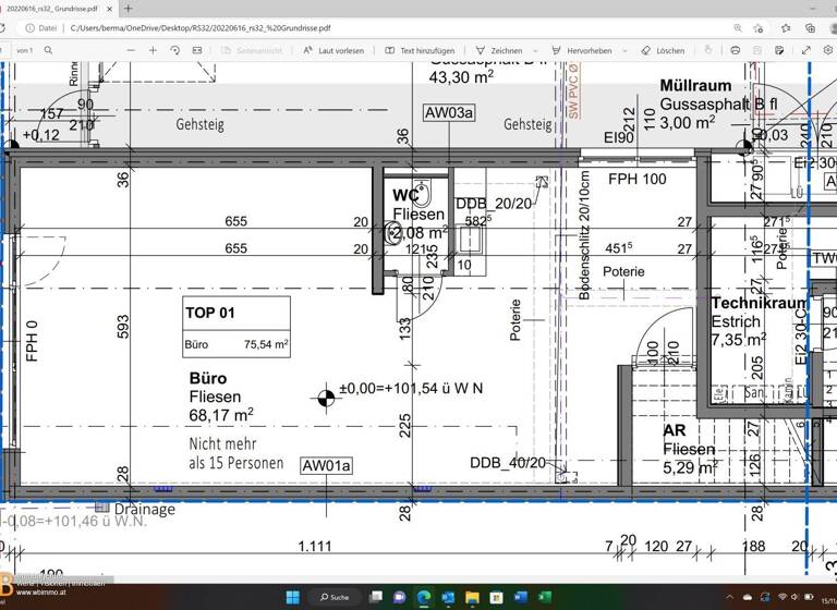 Büro zum Kauf - Erstbezug 3.934 € 1 Zimmer 76 m² Bürofläche Wien 1190