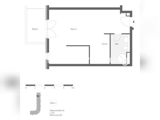 Wohnung zur Miete Tauschwohnung 911 € 1 Zimmer 51 m² 1. Geschoss Reinickendorf Reinickendorf 13409