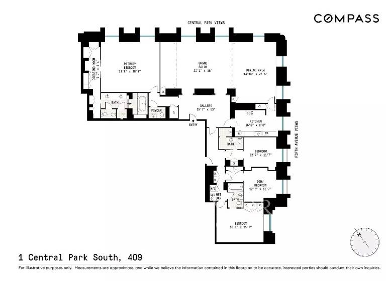 Studio zum Kauf provisionsfrei 18.900.000 $ 5 Zimmer Central Park S 1 10019