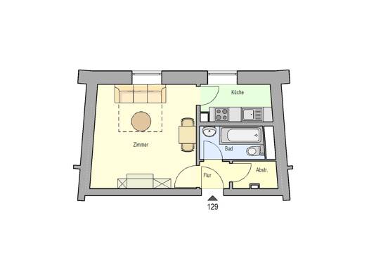 Wohnung zur Miete 296 € 1 Zimmer 30,2 m² EG frei ab 01.11.2026 Heilbronner Platz 2 Reichelsdorf Nürnberg 90453