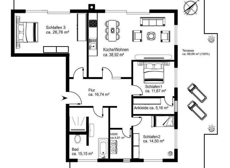 Wohnung zum Kauf 764.500 € 4 Zimmer 177,1 m² Reutershagen Rostock 18057