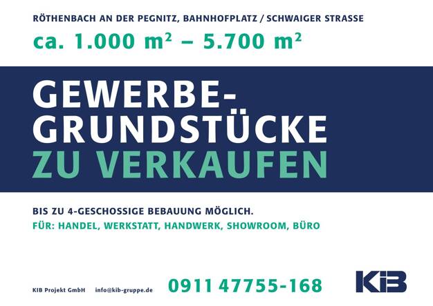 Gewerbegrundstück zur Versteigerung provisionsfrei 295 € 5.700 m² Grundstück Bahnhofplatz / Schwaiger Straße Grüne Au Röthenbach an der Pegnitz 90552