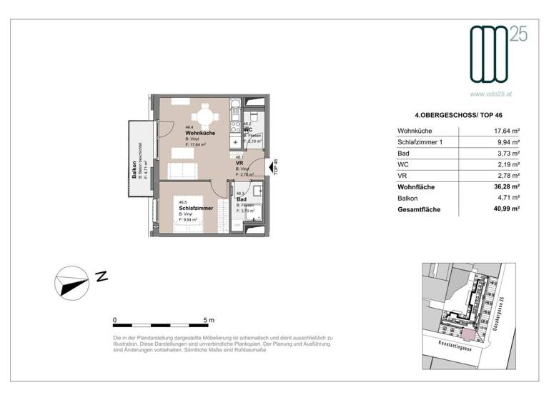 Wohnung zur Miete - Erstbezug 778 € 2 Zimmer 36,3 m² frei ab 01.07.2026 Wien 1160