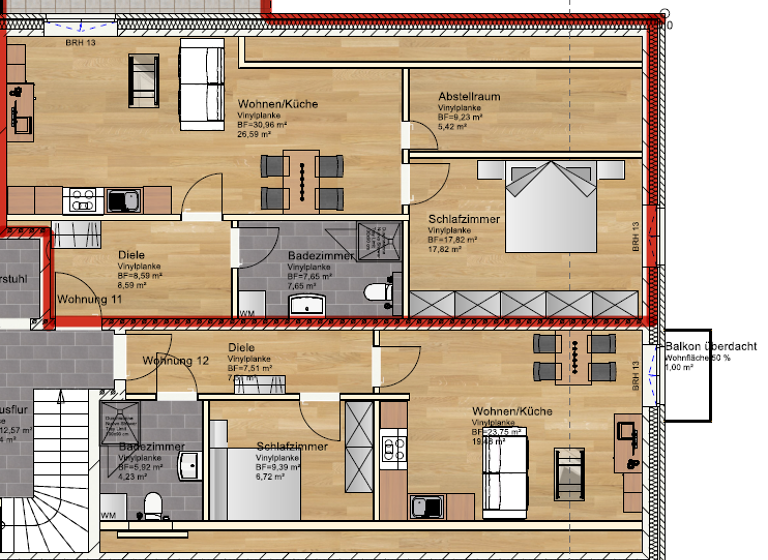 Wohnung zur Miete 947 € 2,5 Zimmer 68,8 m² 2. Geschoss Donauallee 30 Rethmar Sehnde 31319
