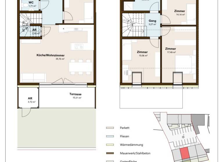 Haus zur Miete - Erstbezug 1.710 € 5 Zimmer 123 m² Hausleiten 3464
