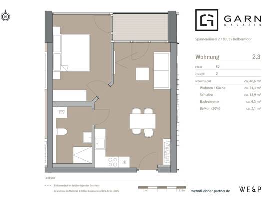 Wohnung zur Miete - Erstbezug 920 € 2 Zimmer 47 m² 2. Geschoss frei ab 01.11.2026 Kolbermoor 83059