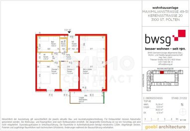 Wohnung zum Kauf provisionsfrei 291.094 € 3 Zimmer 76,4 m² 2. Geschoss St. Pölten St.Pölten 3100