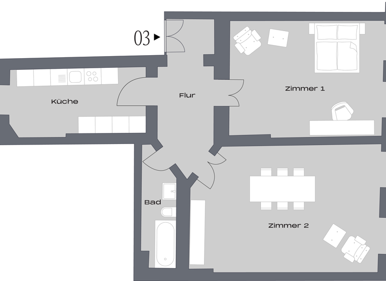 Wohnung zum Kauf 325.000 € 2 Zimmer 80,1 m² 1. Geschoss Urbanstraße 5 Kreuzberg Berlin 10961
