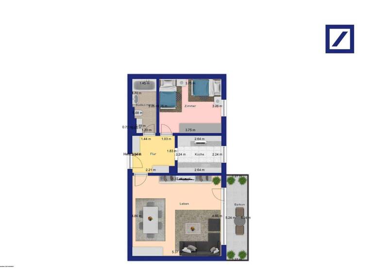 Wohnung zum Kauf 219.000 € 2 Zimmer 60 m² Erbenheim Wiesbaden 65205