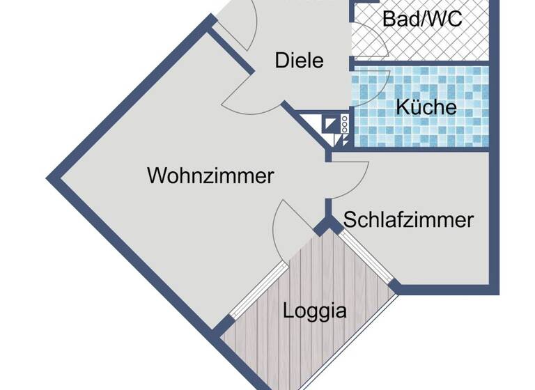 Wohnung zur Miete 480 € 2 Zimmer 40,4 m² 6. Geschoss frei ab 01.05.2026 Hermann-Brill-Straße 20 Wiesbaden 65197
